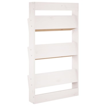 vidaXL Ζαρντινιέρα Τοίχου 3 Επιπέδων Λευκή 60x18,5x110 εκ. Μασίφ Πεύκο