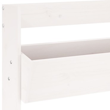 vidaXL Ζαρντινιέρα Τοίχου 3 Επιπέδων Λευκή 60x18,5x110 εκ. Μασίφ Πεύκο