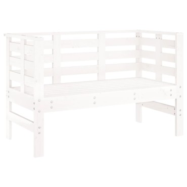 vidaXL Παγκάκι Κήπου Λευκό 111,5x53x71cm από Μασίφ Ξύλο Πεύκου 1 τεμ.