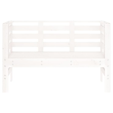 vidaXL Παγκάκι Κήπου Λευκό 111,5x53x71cm από Μασίφ Ξύλο Πεύκου 1 τεμ.
