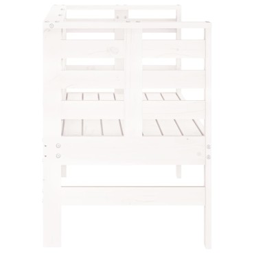 vidaXL Παγκάκι Κήπου Λευκό 111,5x53x71cm από Μασίφ Ξύλο Πεύκου 1 τεμ.