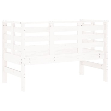 vidaXL Παγκάκι Κήπου Λευκό 111,5x53x71cm από Μασίφ Ξύλο Πεύκου 1 τεμ.