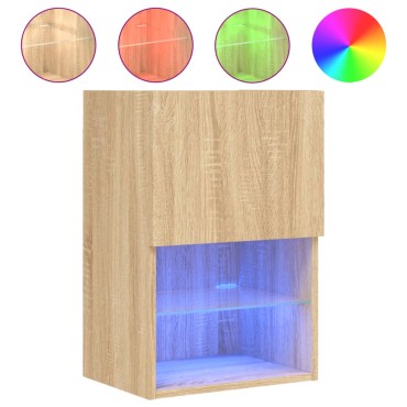 vidaXL Έπιπλα Τηλεόρασης με LED 2 τεμ. Sonoma Δρυς 40,5x30x60cm