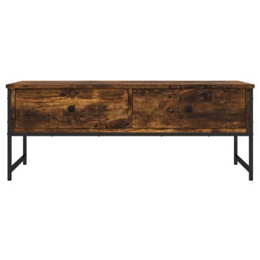 vidaXL Τραπεζάκι Σαλονιού Καπνιστή Δρυς 101x49x39,5cm Επεξεργ. Ξύλο 1 τεμ.