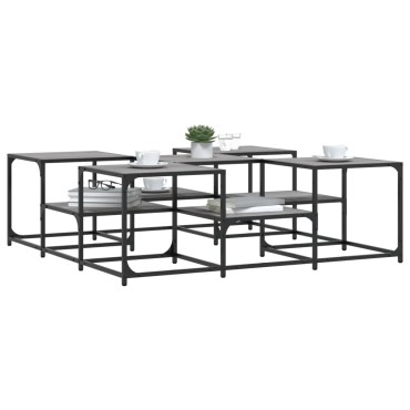 vidaXL Τραπεζάκι Σαλονιού Γκρι Sonoma 121x121x40cm Επεξεργ. Ξύλο 1 τεμ.