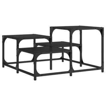vidaXL Τραπεζάκι Σαλονιού Μαύρο 68x68x40cm Επεξεργασμένο Ξύλο 1 τεμ.