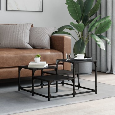 vidaXL Τραπεζάκι Σαλονιού Μαύρο 68x68x40cm Επεξεργασμένο Ξύλο 1 τεμ.