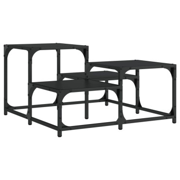 vidaXL Τραπεζάκι Σαλονιού Μαύρο 68x68x40cm Επεξεργασμένο Ξύλο 1 τεμ.