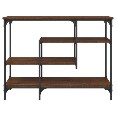 vidaXL Τραπέζι Κονσόλα με Ράφια Καφέ Δρυς 100x35x75cm 1 τεμ.