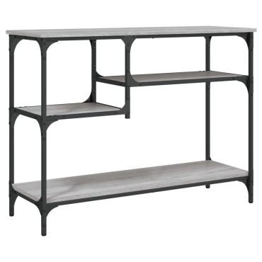 vidaXL Τραπέζι Κονσόλα με Ράφια Γκρι Sonoma 100x35x75cm 1 τεμ.