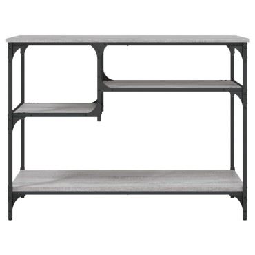 vidaXL Τραπέζι Κονσόλα με Ράφια Γκρι Sonoma 100x35x75cm 1 τεμ.
