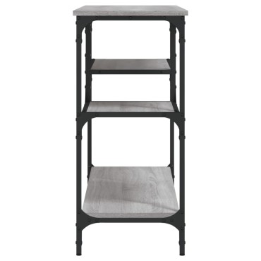 vidaXL Τραπέζι Κονσόλα με Ράφια Γκρι Sonoma 100x35x75cm 1 τεμ.