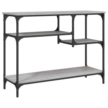 vidaXL Τραπέζι Κονσόλα με Ράφια Γκρι Sonoma 100x35x75cm 1 τεμ.