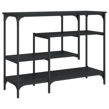 vidaXL Τραπέζι Κονσόλα με Ράφια Μαύρο 100x35x75cm 1 τεμ.