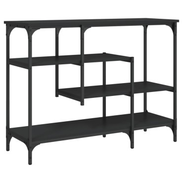 vidaXL Τραπέζι Κονσόλα με Ράφια Μαύρο 100x35x75cm 1 τεμ.