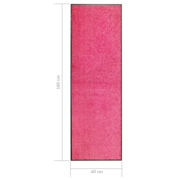 vidaXL Πατάκι Εισόδου Πλενόμενο Ροζ 60 x 180 εκ.