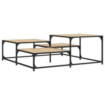 vidaXL Τραπεζάκι Σαλονιού Sonoma Δρυς 107x107x40cm Επεξεργ. Ξύλο 1 τεμ.