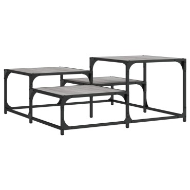 vidaXL Τραπεζάκι Σαλονιού Γκρι Sonoma 87,5x87,5x40cm Επεξεργ. Ξύλο 1 τεμ.