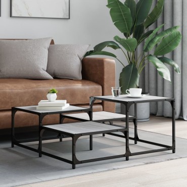 vidaXL Τραπεζάκι Σαλονιού Γκρι Sonoma 87,5x87,5x40cm Επεξεργ. Ξύλο 1 τεμ.