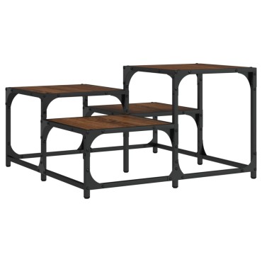 vidaXL Τραπεζάκι Σαλονιού Καφέ Δρυς 68x68x40cm Επεξεργ. Ξύλο 1 τεμ.