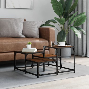 vidaXL Τραπεζάκι Σαλονιού Καφέ Δρυς 68x68x40cm Επεξεργ. Ξύλο 1 τεμ.