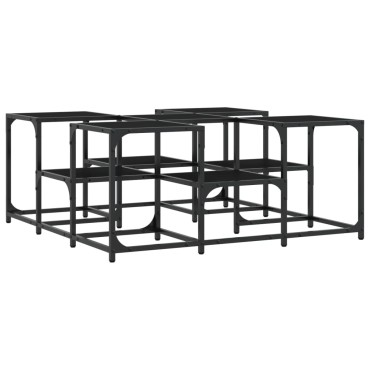vidaXL Τραπεζάκι Σαλονιού Μαύρο 91x91x40cm Επεξεργασμένο Ξύλο 1 τεμ.