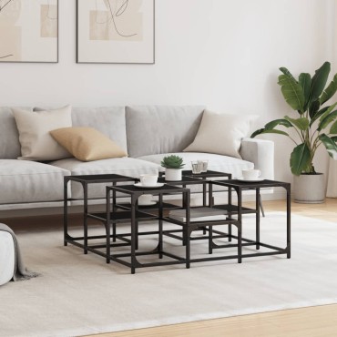 vidaXL Τραπεζάκι Σαλονιού Μαύρο 91x91x40cm Επεξεργασμένο Ξύλο 1 τεμ.