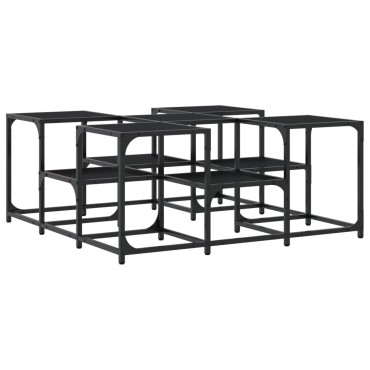 vidaXL Τραπεζάκι Σαλονιού Μαύρο 91x91x40cm Επεξεργασμένο Ξύλο 1 τεμ.