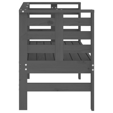 vidaXL Παγκάκι Κήπου Γκρι 111,5x53x71cm από Μασίφ Ξύλο Πεύκου 1 τεμ.
