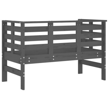 vidaXL Παγκάκι Κήπου Γκρι 111,5x53x71cm από Μασίφ Ξύλο Πεύκου 1 τεμ.