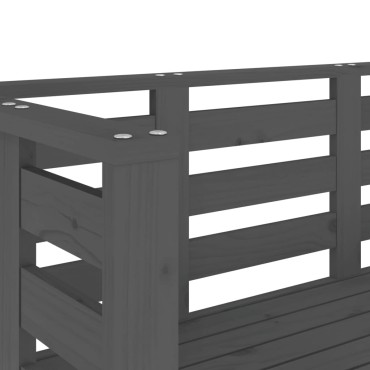 vidaXL Παγκάκι Κήπου Γκρι 111,5x53x71cm από Μασίφ Ξύλο Πεύκου 1 τεμ.