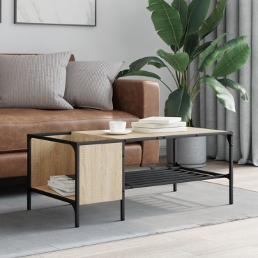 vidaXL Τραπεζάκι Σαλονιού με Ράφι Sonoma Δρυς 100x51x40cm Επεξ. Ξύλο 1 τεμ.