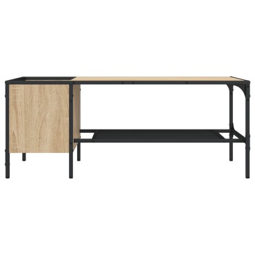 vidaXL Τραπεζάκι Σαλονιού με Ράφι Sonoma Δρυς 100x51x40cm Επεξ. Ξύλο 1 τεμ.