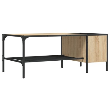 vidaXL Τραπεζάκι Σαλονιού με Ράφι Sonoma Δρυς 100x51x40cm Επεξ. Ξύλο 1 τεμ.