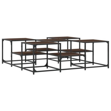 vidaXL Τραπεζάκι Σαλονιού Καφέ Δρυς 121x121x40cm Επεξεργασμένο Ξύλο 1 τεμ.