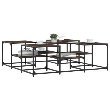 vidaXL Τραπεζάκι Σαλονιού Καφέ Δρυς 121x121x40cm Επεξεργασμένο Ξύλο 1 τεμ.