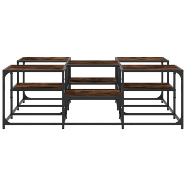 vidaXL Τραπεζάκι Σαλονιού Καπνιστή Δρυς 121x121x40cm Επεξεργασμ. Ξύλο 1 τεμ.