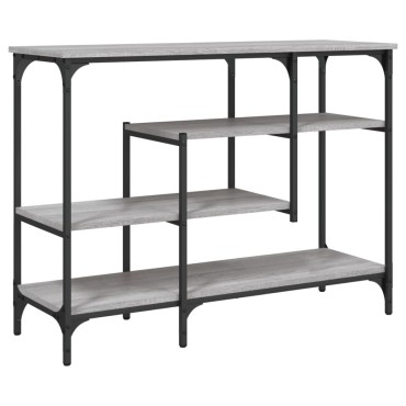 vidaXL Τραπέζι Κονσόλα με Ράφια Γκρι Sonoma 100x35x75cm 1 τεμ.
