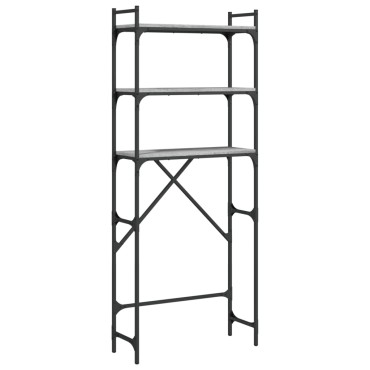 vidaXL Ραφιέρα Πλυντηρίου Γκρι Sonoma 67x25x163 εκ. από Επεξεργ. Ξύλο