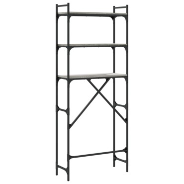 vidaXL Ραφιέρα Πλυντηρίου Γκρι Sonoma 67x25x163 εκ. από Επεξεργ. Ξύλο