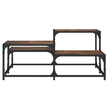 vidaXL Τραπεζάκι Σαλονιού Καπνιστή Δρυς 87,5x87,5x40cm Επεξεργ. Ξύλο 1 τεμ.