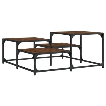 vidaXL Τραπεζάκι Σαλονιού Καφέ Δρυς 87,5x87,5x40cm Επεξεργ. Ξύλο 1 τεμ.