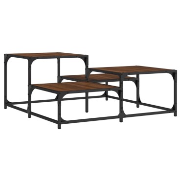 vidaXL Τραπεζάκι Σαλονιού Καφέ Δρυς 87,5x87,5x40cm Επεξεργ. Ξύλο 1 τεμ.