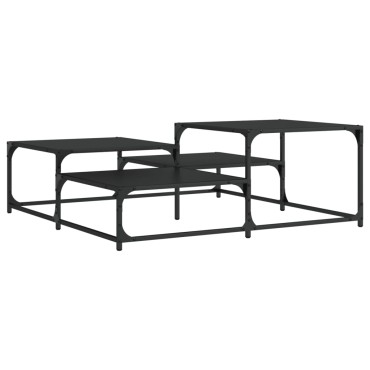 vidaXL Τραπεζάκι Σαλονιού Μαύρο 107x107x40cm Επεξεργασμένο Ξύλο 1 τεμ.