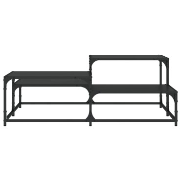 vidaXL Τραπεζάκι Σαλονιού Μαύρο 107x107x40cm Επεξεργασμένο Ξύλο 1 τεμ.