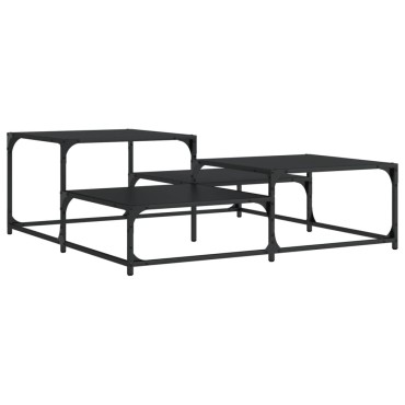 vidaXL Τραπεζάκι Σαλονιού Μαύρο 107x107x40cm Επεξεργασμένο Ξύλο 1 τεμ.