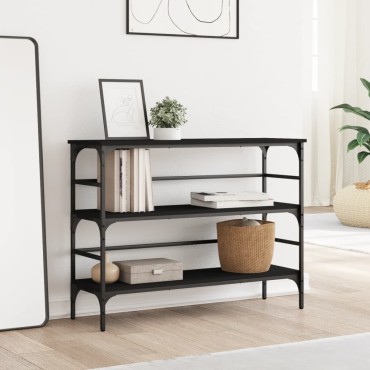 vidaXL Τραπέζι Κονσόλα Μαύρο 100x32x75cm Επεξεργασμένο Ξύλο 1 τεμ.