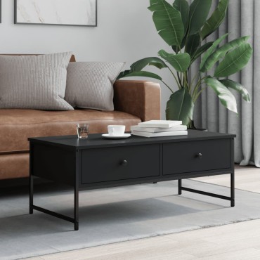 vidaXL Τραπεζάκι Σαλονιού Μαύρο 101x49x39,5cm από Επεξεργ. Ξύλο 1 τεμ.