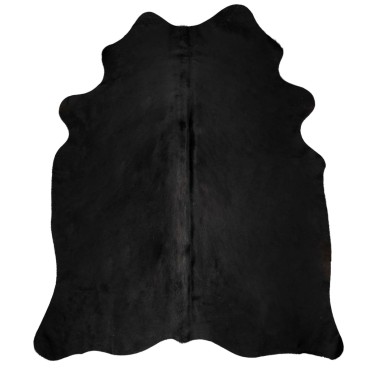 vidaXL Χαλί Μαύρο 180x220cm από Γνήσιο Δέρμα Αγελάδας