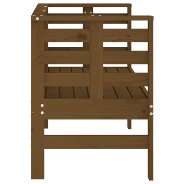 vidaXL Πάγκος Κήπου Μελί 111,5x53x71cm από Μασίφ Ξύλο Πεύκου